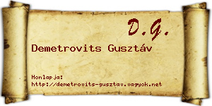 Demetrovits Gusztáv névjegykártya