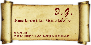 Demetrovits Gusztáv névjegykártya